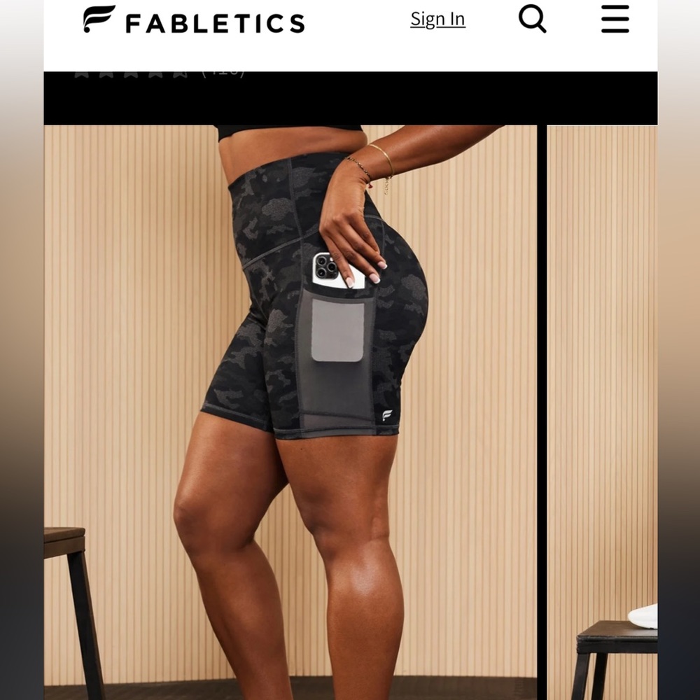 Fabletics camo biker shorts